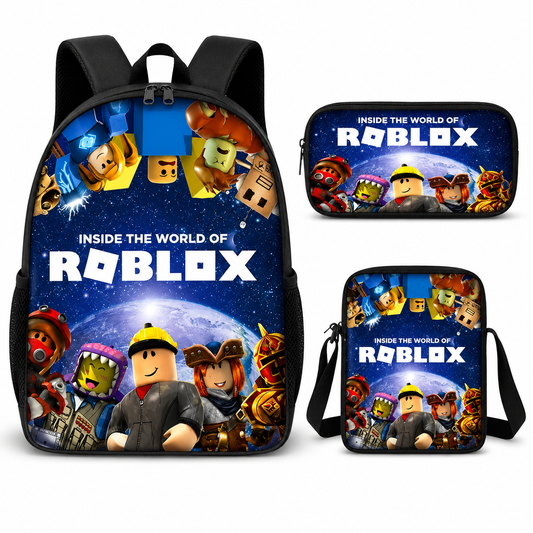 Roblox School Bag Backpack Lunch Box & Pencil Case Blue Moon