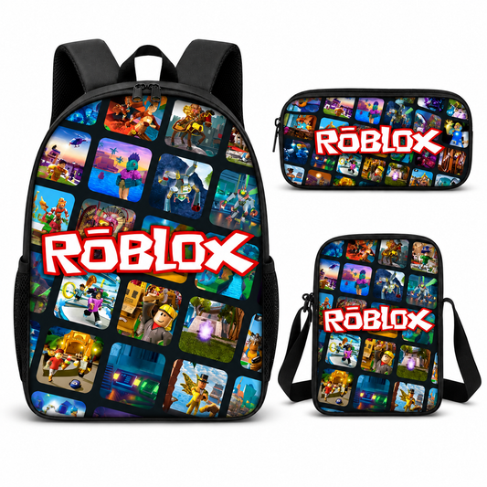 Roblox School Bag Backpack Lunch Box & Pencil Case Blocks Design