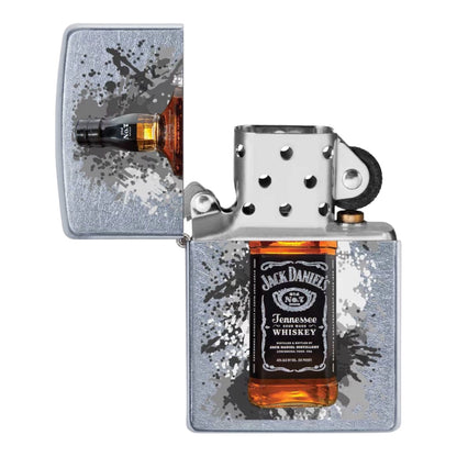 Zippo Regular Street Chrome Jack Daniels Design Refillable Windproof Lighter