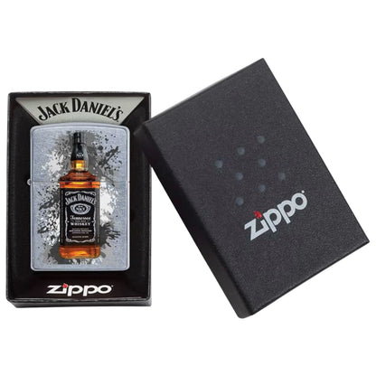 Zippo Regular Street Chrome Jack Daniels Design Refillable Windproof Lighter