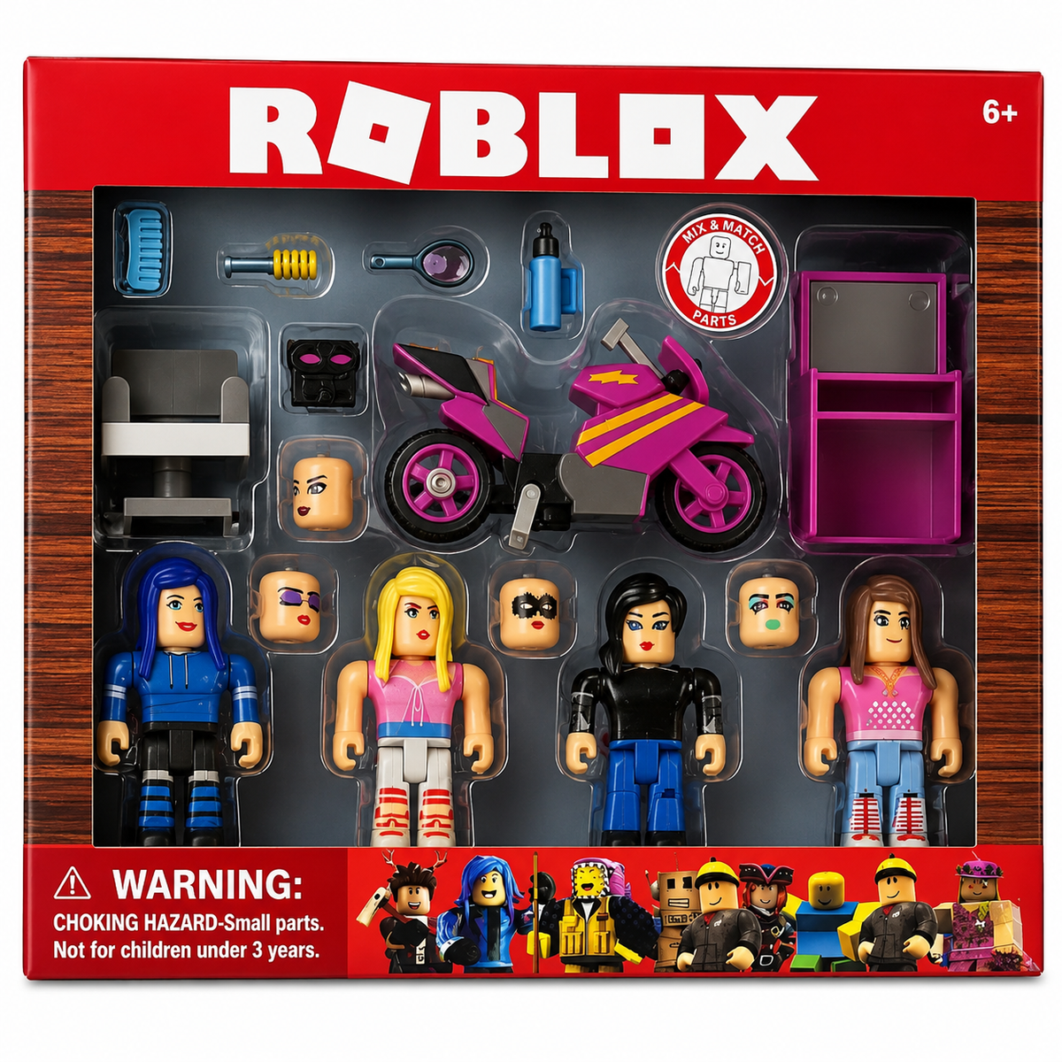 Roblox Mix & Match Rotating Toy Figures - Biker Girls