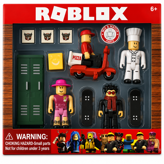 Roblox Mix & Match Rotating Toy Figures - Pizza Man & Co