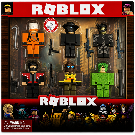 Roblox Mix & Match Rotating Toy Figures - Crow Man & Co
