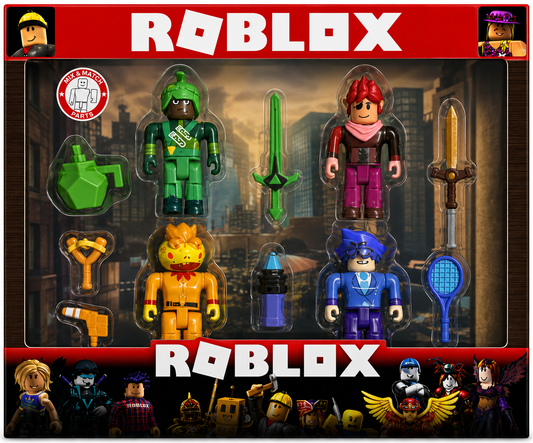 Roblox Mix & Match Rotating Toy Figures - Green Soldier & Co
