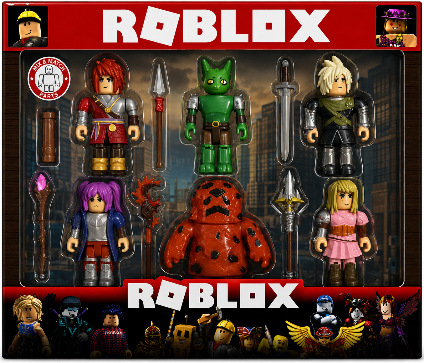 Roblox Mix & Match Rotating Toy Figures - Blob Monster & Co