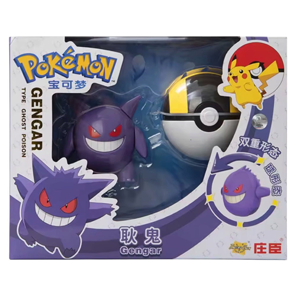 Pokémon Gengar figure packaging with Poké Ball and Pokémon logo