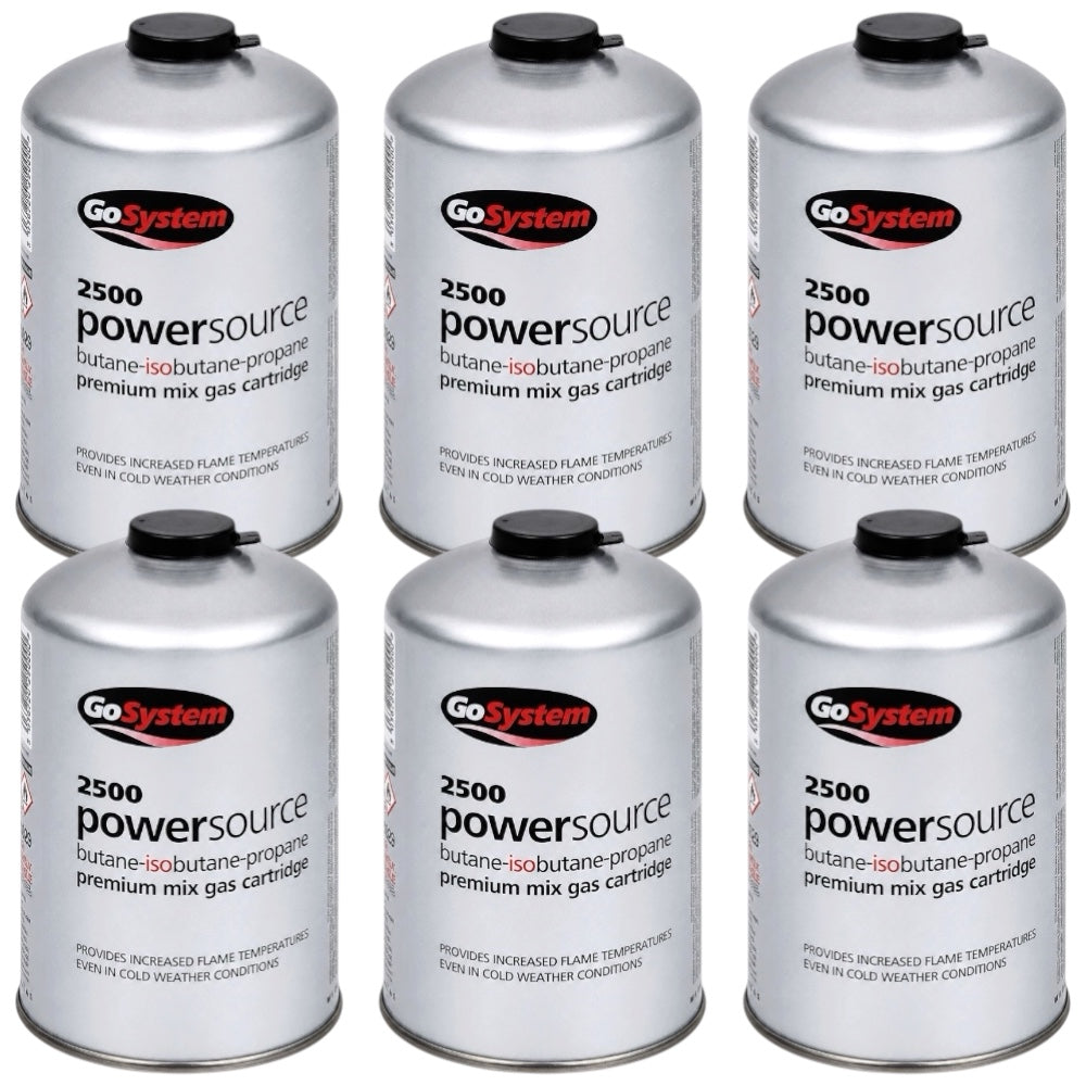 GoSystem 445g Butane Propane Gas Cartridge Camping Stove Fuel 6 Pack