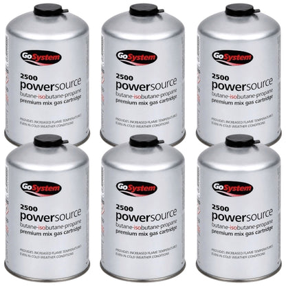 GoSystem 445g Butane Propane Gas Cartridge Camping Stove Fuel 6 Pack