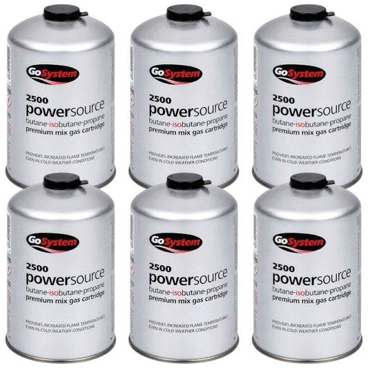 GoSystem 445g Butane Propane Gas Cartridge Camping Stove Fuel 6 Pack
