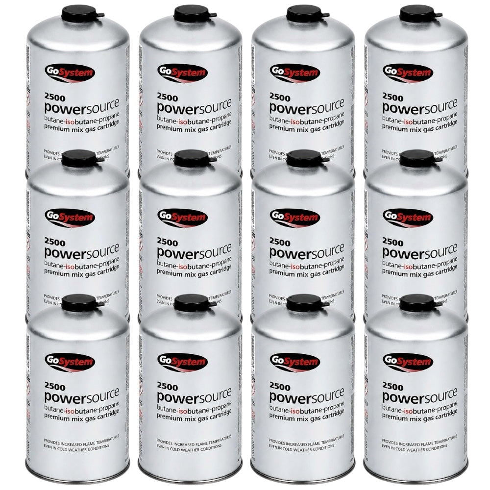GoSystem 445g Butane Propane Gas Cartridge Camping Stove Fuel 12 Pack