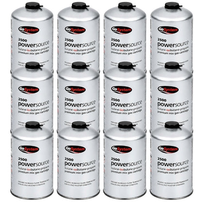 GoSystem 445g Butane Propane Gas Cartridge Camping Stove Fuel 12 Pack