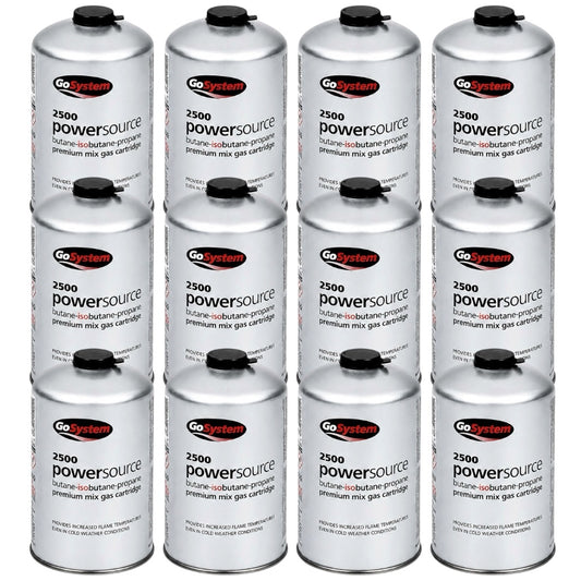 GoSystem 445g Butane Propane Gas Cartridge Camping Stove Fuel 12 Pack