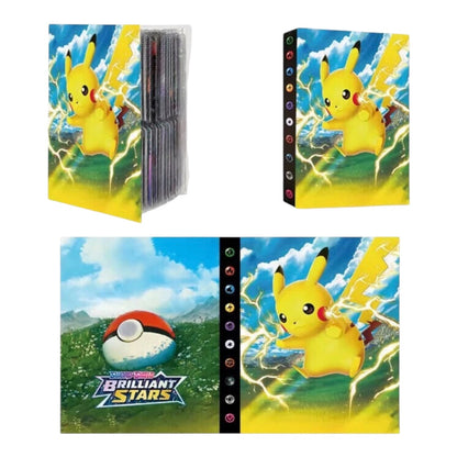 Pokémon Brilliant Stars trading card box set shown from multiple angles on a white background, featuring Pikachu artwork, a Pokéball, and the official title logo.