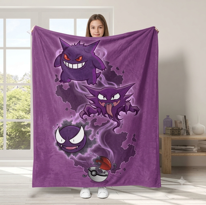 Pokémon Gastly Evolutions Soft Blanket Large 150 x 130cm