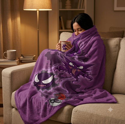 Pokémon Gastly Evolutions Soft Blanket Large 150 x 130cm