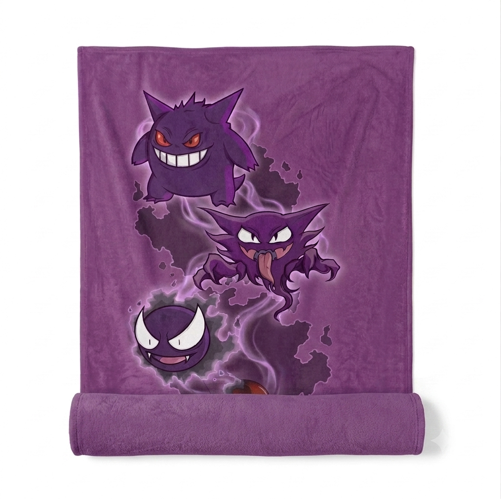 Pokémon Gastly Evolutions Soft Blanket Large 150 x 130cm