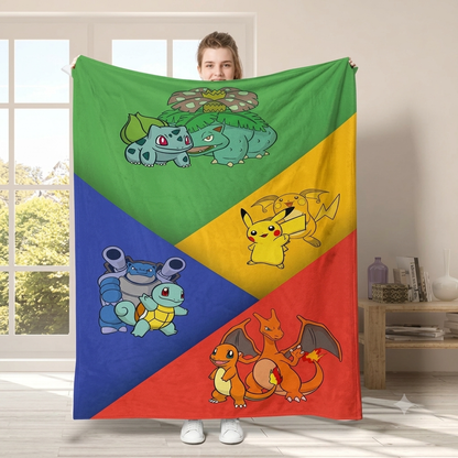 Pokémon Kanto Starters Evolutions Soft Blanket Large 150 x 130cm