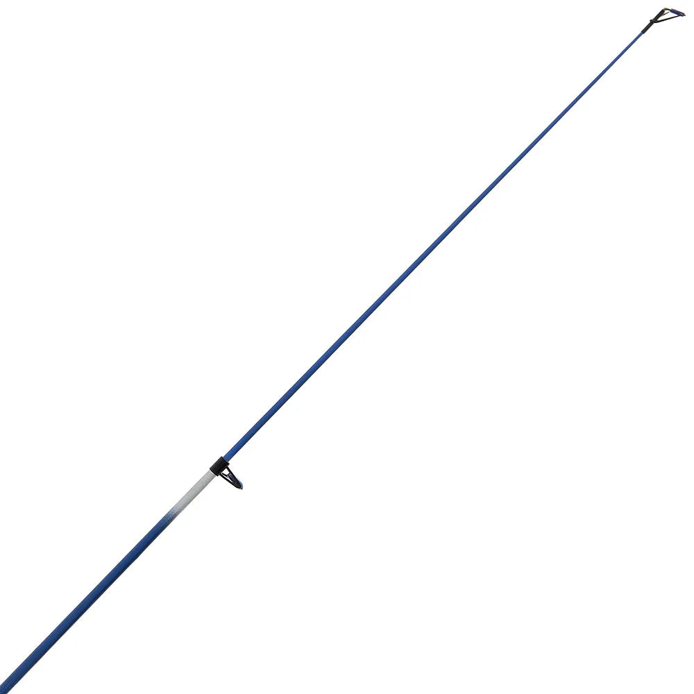 Blue and gray ski pole on a white background