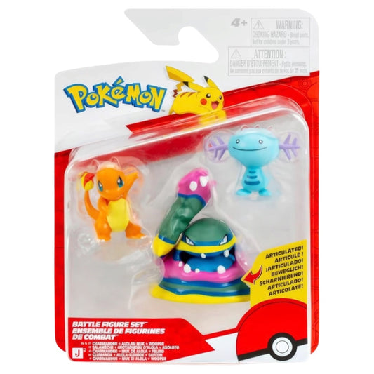Pokémon Battle Figures Charmander + Alolan Muk + Wooper