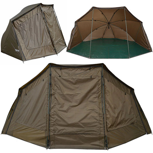 NGT XPR Shelter Brolly System With Zip On Front Inc Groundsheet Storm Poles & Case