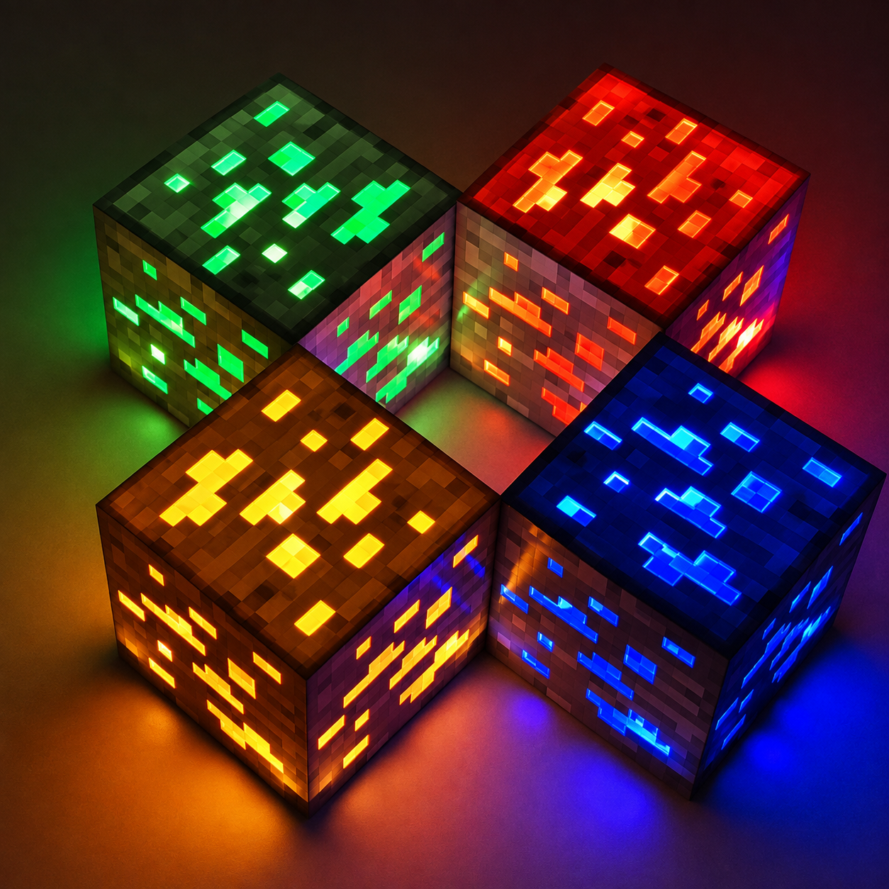 Minecraft Light Up Emerald Ore Lamp
