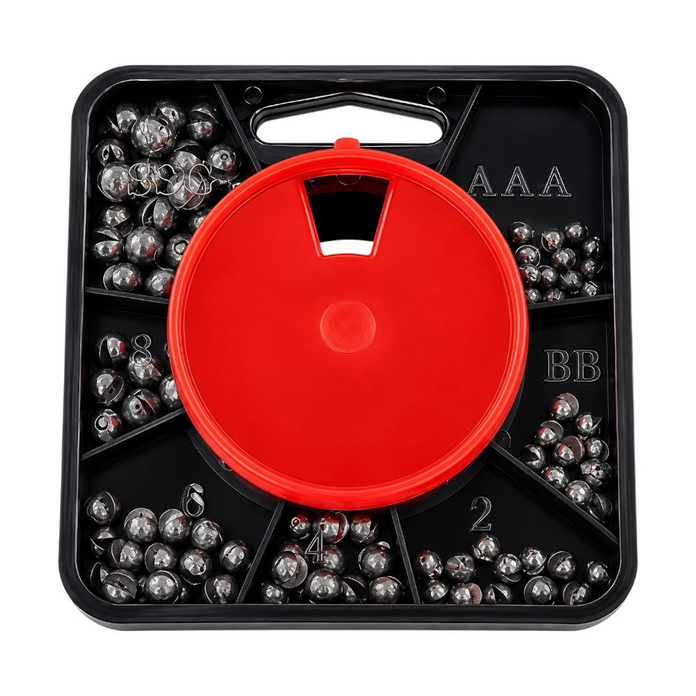 7 Way Extra Soft Lead Split Shot Sinkers 120g Assorted Fishing Weights Dispenser Box