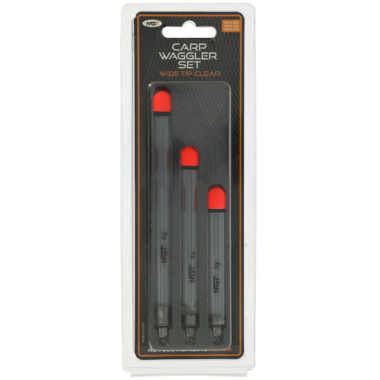 NGT 3 Pack Carp Waggler Floats 9cm 3g 11cm 4g and 13cm 6g Mixed Pack