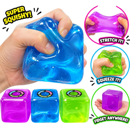 Squish Squeeze Mega Cube Sensory Squishy Stress Relief Toy Assorted Colours