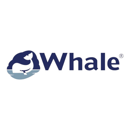The official Whale brand logo featuring a stylized blue and white whale silhouette on a light blue wave shape, next to the word 'Whale' in dark blue, on a solid white background.
