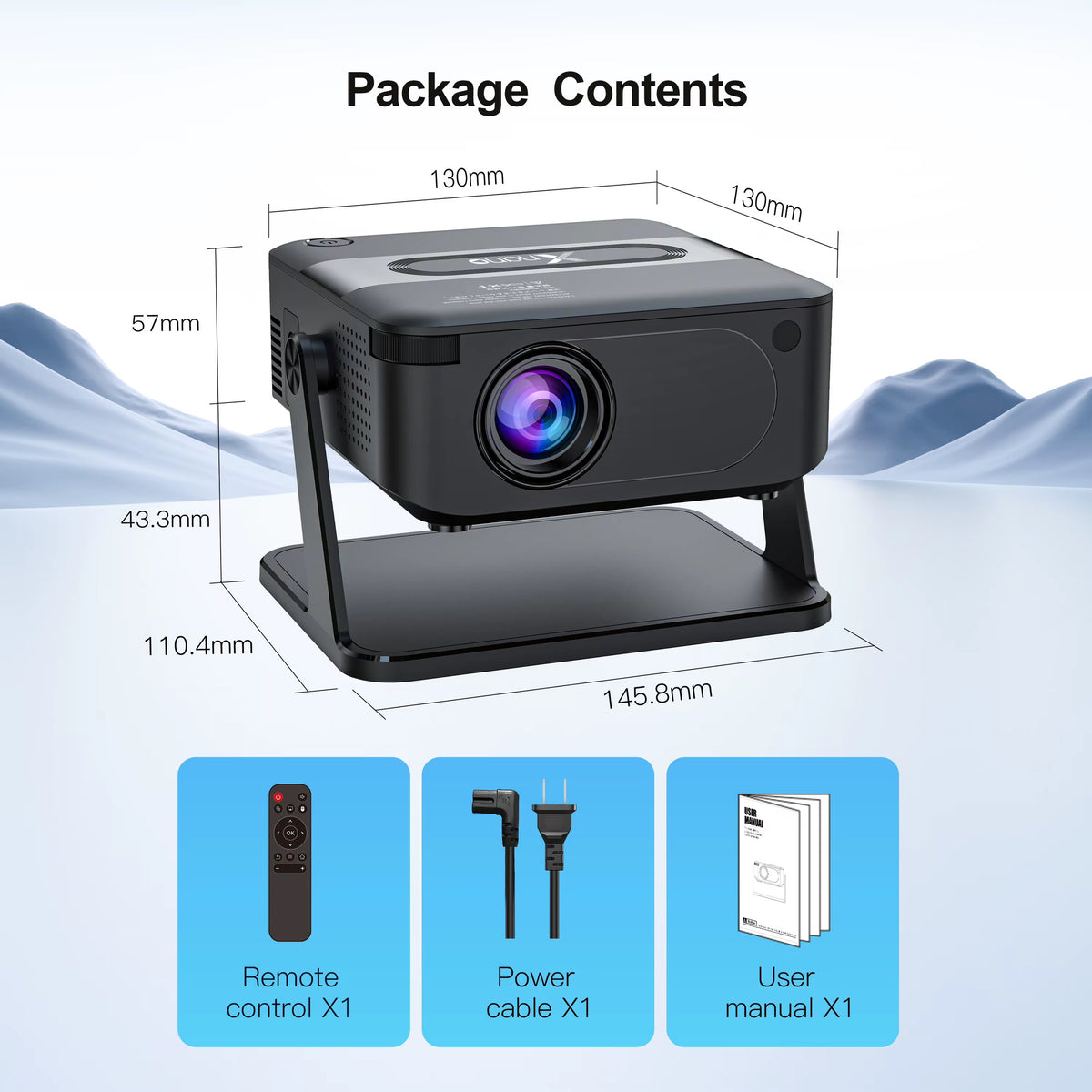 Xnano HA109 4K Smart Home Projector with WiFi and Bluetooth