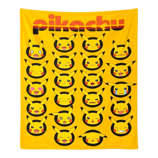 Pokémon Pikachu Faces Soft Blanket Large 150 x 130cm