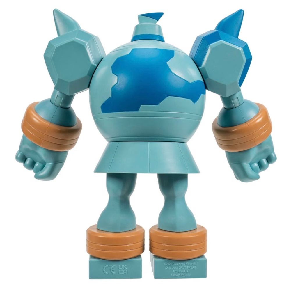 A stylized toy figure resembling a blue robot or monster, shown from the back on a plain white background. The figure is primarily light blue and medium blue with tan/brown circular accents on the wrists and ankles.