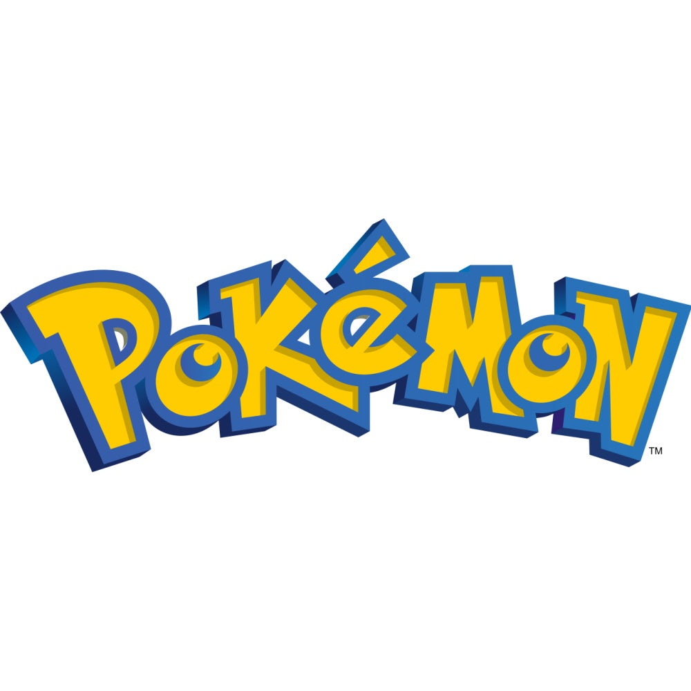 Pokémon logo in yellow and blue on a white background