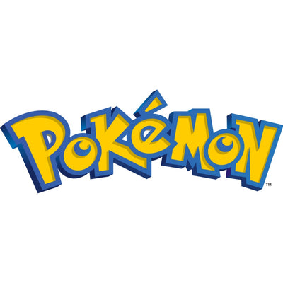 Pokémon logo in yellow and blue on a white background