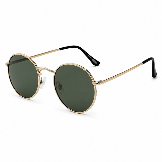 Zippo Metal Panto Round Sunglasses Gold Frame with UV400 Lenses