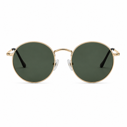 Zippo Metal Panto Round Sunglasses Gold Frame with UV400 Lenses