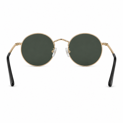 Zippo Metal Panto Round Sunglasses Gold Frame with UV400 Lenses