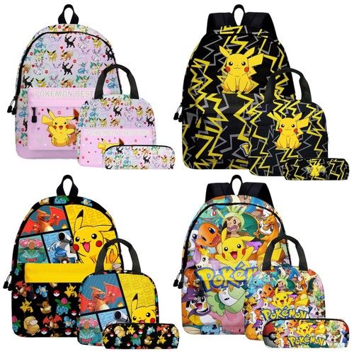 Pokémon Kids Backpack Shoulder Bag Lunch Bag Pencil Case School Sets