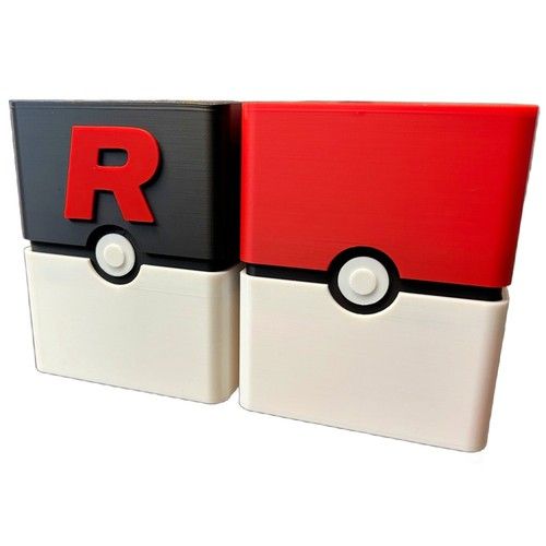 Pokémon Trading Card Storage Box Hold 250 Cards Team Rocket & Pokeball Designs