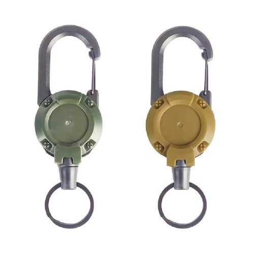 Heavy Duty Retractable Carabiner Backpack Clip 60cm Steel Cable