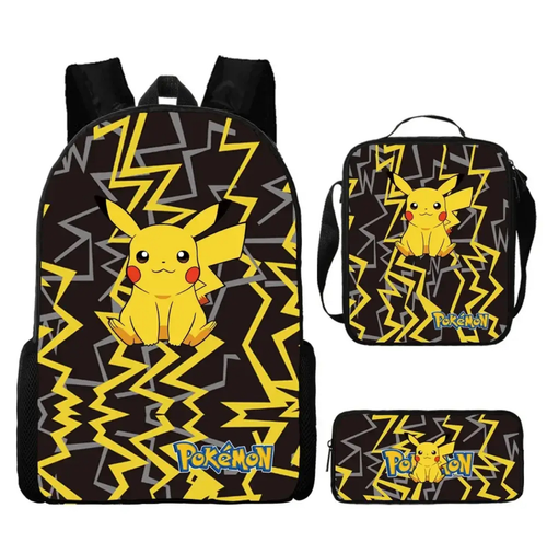 Pokémon Backpack Kids Shoulder Bag Lunch Bag Pencil Case School Set