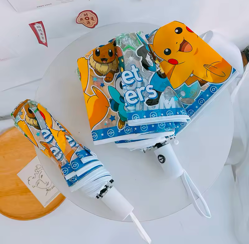 Pokémon Kids Umbrella Automatic/Manual Or Dome Design With Circular Handle