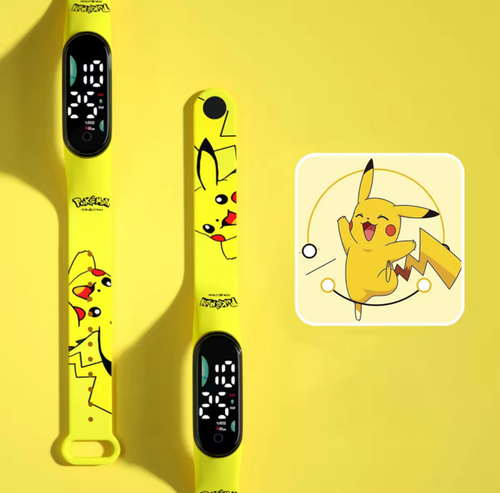 Pikachu Pokémon LED Kids Watch Black Or Yellow Straps