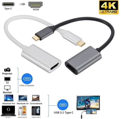 White Type C - HDMI Female Adaptor For Connecting Phones To TV & More