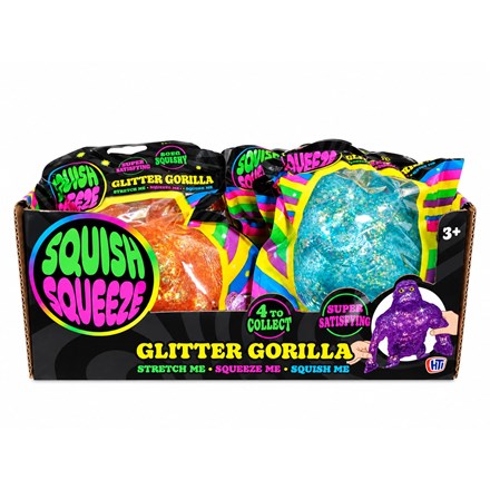 Glitter Gorilla Squishy Sensory Fidget Toy Stretchy Kids Novelty Toy Assorted