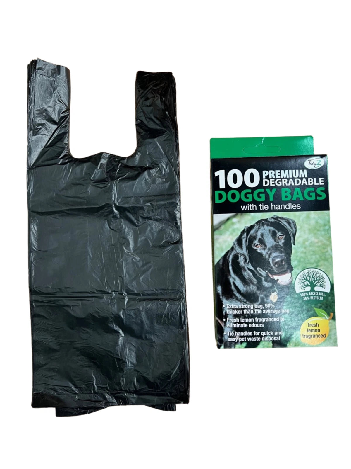 Tidy Z 100 Strong Dog Poo Bags Tie Handles Extra Thick Pet Waste Poop Disposal Bags