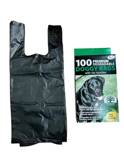 Tidy Z 100 Strong Dog Poo Bags Tie Handles Extra Thick Pet Waste Poop Disposal Bags